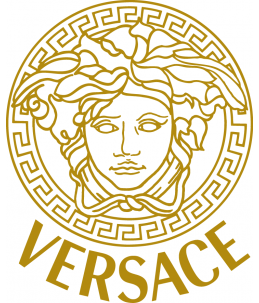 sticker versace logo marque luxe autocollant or