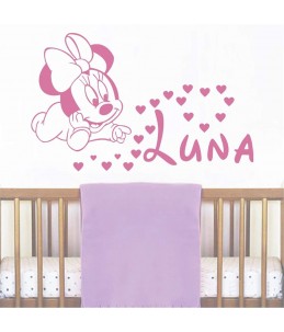 stickers minnie baby prénom disney décoration chambre enfant