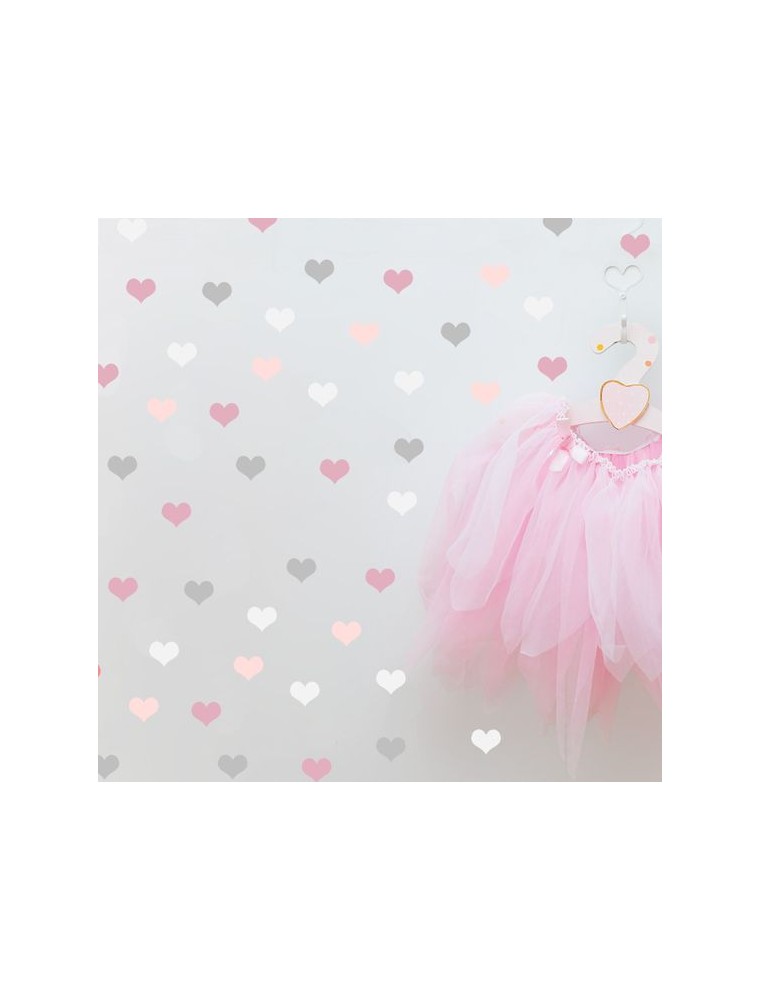stickers coeurs rose fille