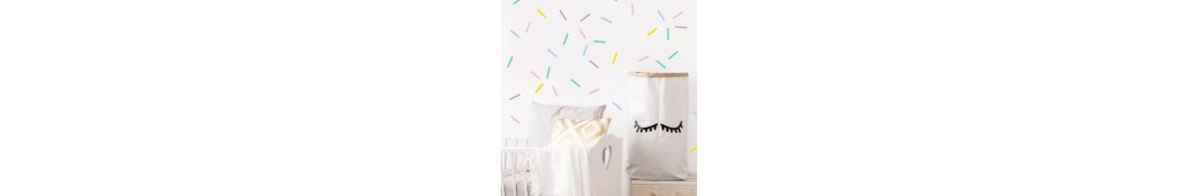stickers confetti multicolores decoration murale enfant bebe autocollant 